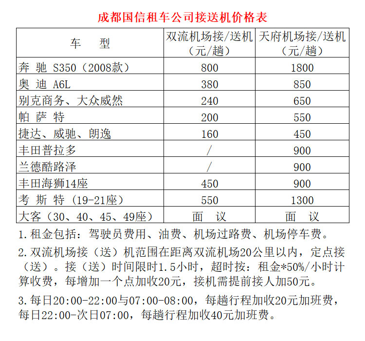 成都考斯特租賃雙流機(jī)場(chǎng)/天府機(jī)場(chǎng)接送機(jī)價(jià)格